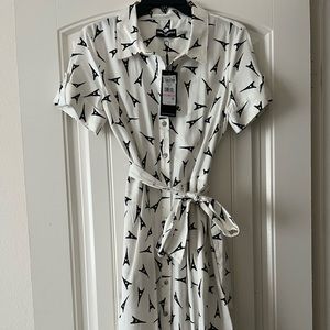 KARL LAGERFELD PARIS Conversational Print Shirt Dress